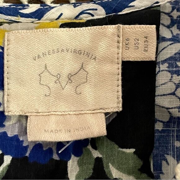 Anthropologie Inez Swing Dress by Vanessa Virginia Patchwork Multicolor Size 2 - Picture 9 of 16